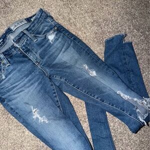 AG Adriano Goldschmied Distressed Blue Skinny Jeans